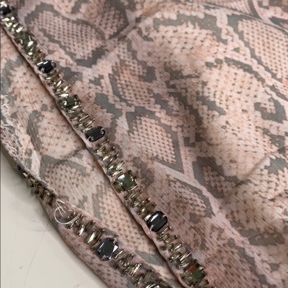Cache Pink Beaded Snake Print Sleeveless Blouse Small - Picture 8 of 12